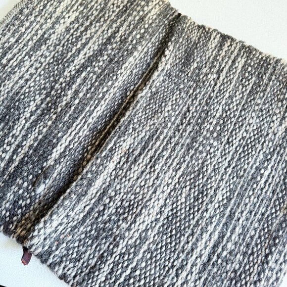 Vintage  Wool Knit Large Messanger Bag w Leather Strap - Picture 6 of 7